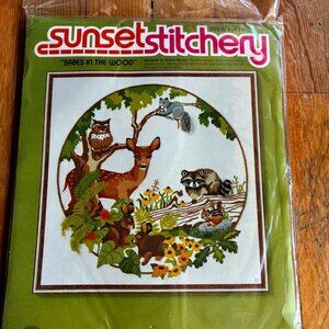 Sunset Stitchery "Babes In The Wood" Embroidery Kit #2445 Circa 1979